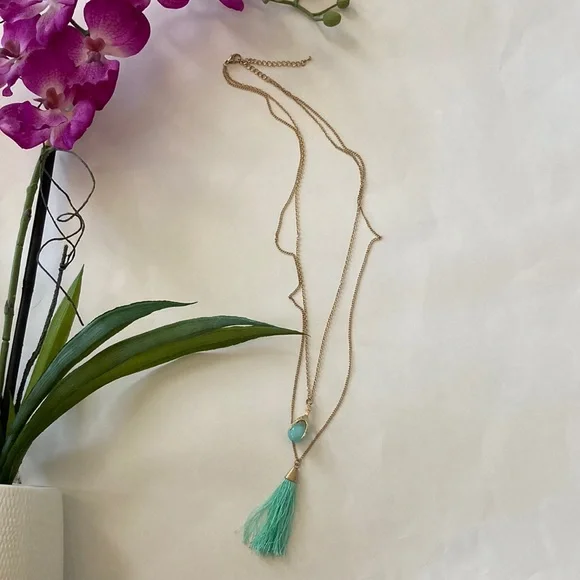 Long Layered Pendant & Tassel Necklace - Picture 1 of 7
